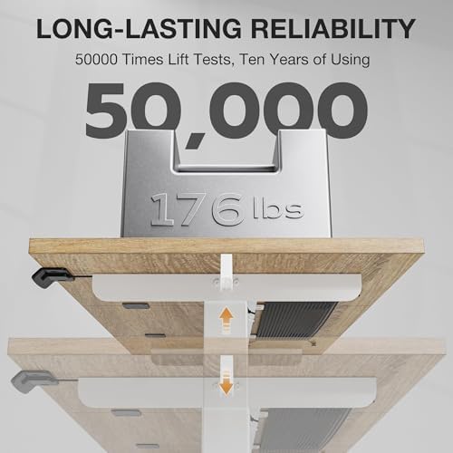 Acrolix 48x24 Electric Standing Desk with Cable Net, Oak - Image 4