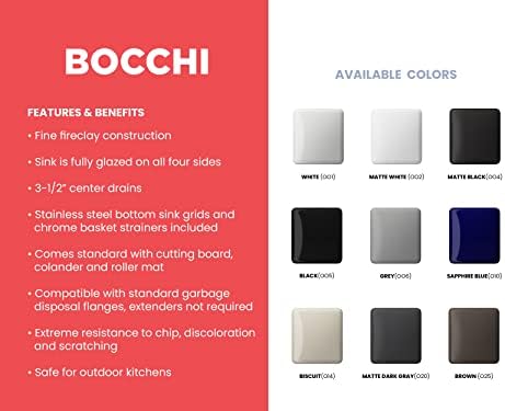BOCCHI Contempo Workstation Apron Front Step Rim Fireclay 27 in. Single Bowl Kitchen Sink with Accessories in Matte White - Image 5