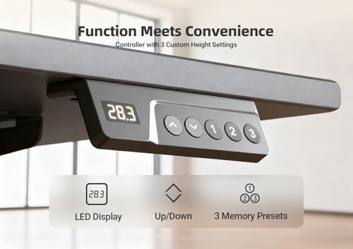 YDN 63 x 24 Inch Black Electric Standing Desk - Image 7