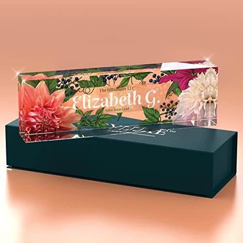 Desk Name Plate Personalized, Custom Name Plates 2½/x8 Inches, Thick Crystal-Clear Acrylic, Gift Box, Office Desk Decor. USA Made by ACRYLUXE (Haute) - Image 3
