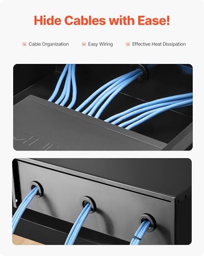 VEVOR 3U Rack Drawer, Lockable Server Cabinet Case, 13.8'' Depth Server Rack Mount Drawer, for 19'' Network Equipment/DJ/AV Rack or Cabinet Enclosure, 50 lbs Max Load, with Cable Management Holes - Image 4