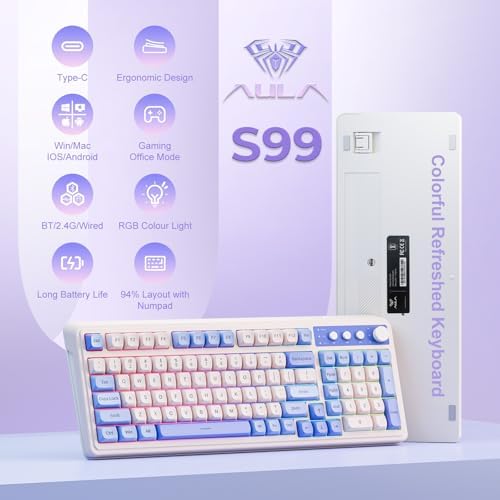 AULA S99 Wireless Keyboard,Bluetooth Computer Gaming Keyboards - Image 2