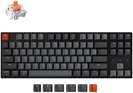 Keychron K8 Wireless Mechanical Keyboard – Silent Red Switch for Quiet Office and Gaming, TKL 87 Keys, Soft White LED Backlight, Bluetooth & USB-C Wired Connectivity, Compatible with Mac and Windows by Keychron