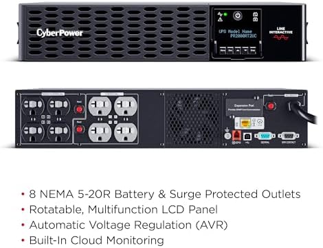 CyberPower PR2000RT2UC 20A Smart App Sinewave UPS Battery Backup - Image 3