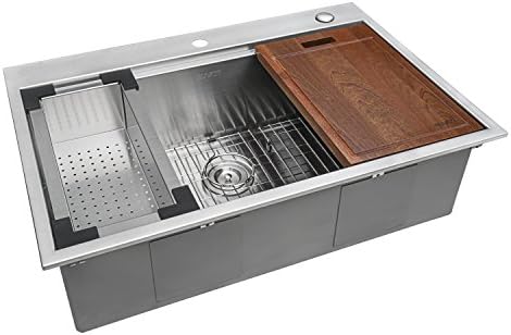 Ruvati 30x22-in 16-Gauge Workstation Drop-in Kitchen Sink - RVH8030 by Unknown