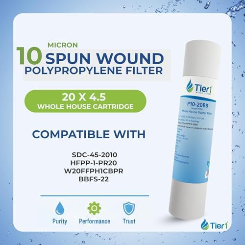 Tier1 10 Micron 4.5" × 20" Sediment Water Filter Replaces SDC-45-2010, 4-pk - Image 2