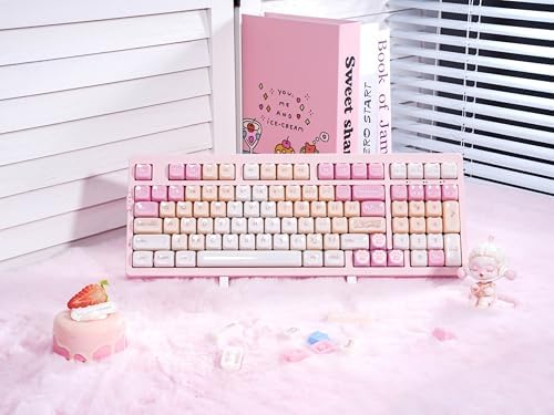 ZORNHER ZH980 Pink Mechanical Keyboard,95% Cat Keyboard Cute,Kawaii Kitty Keycaps,Pink Gaming Keyboard with Number Pad,Jelly Ceramic Keycap,Creamy Sounding Switches - Image 2