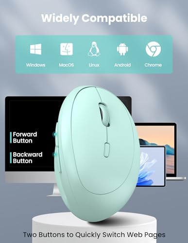 TECKNET Ergonomic Mouse, Bluetooth 5.0/3.0 & USB A, Wireless Vertical Mouse - Image 7
