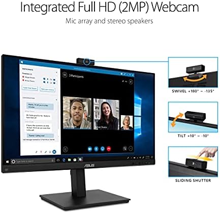 ASUS BE279QSK 27 Inch 1080P FHD Computer Monitor, Webcam, HDMI, DisplayPort - Image 3