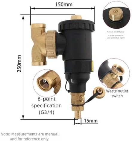 Magnetic Boiler Filter With Stainless Steel Mesh, Sludge And Scale Separator For Central Heating And HVAC Systems, Threaded Connection DN20-DN32(DN20/3/4 female) - Image 3