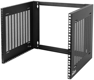 Tecmojo 8U Wall Mount Rack,8U Rack 14 inch Depth,19" Network Rack for Shallow Server and IT Equipment, Network Switches,Patch Panel Bracket,110lbs(50kg) Weight Capacity,Black by Tecmojo