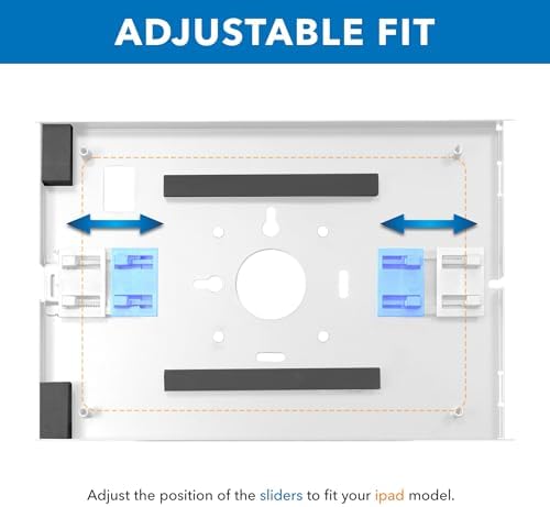 Mount-It! Anti-Theft iPad Wall Mount Holder, Lockable Low-Profile, White - Image 6