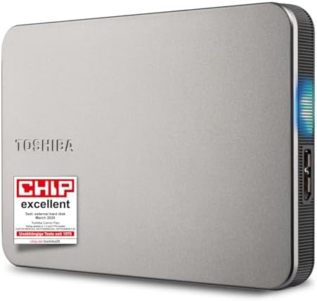 Toshiba Canvio Flex 2TB – Portable 2.5’’ External Hard Drive (HDD) for Mac, Windows PC, Smartphone and Tablet Use, Compatible with Most USB-C and USB-A Devices, Warm Silver (HDTX220ESCAA) by ToshibaTV