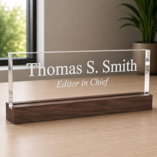 Lasercrafting Personalized Acrylic Office Desk Name Plate, Laser Engraved by Lasercrafting