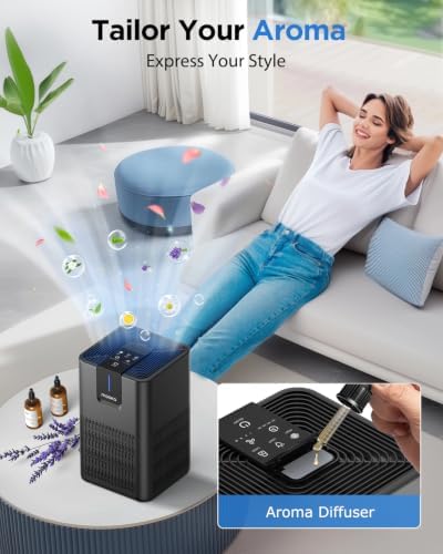 MOOKA Air Purifiers for Home Large Room 1250 Ft², H13 HEPA Filter Black M05 - Image 4