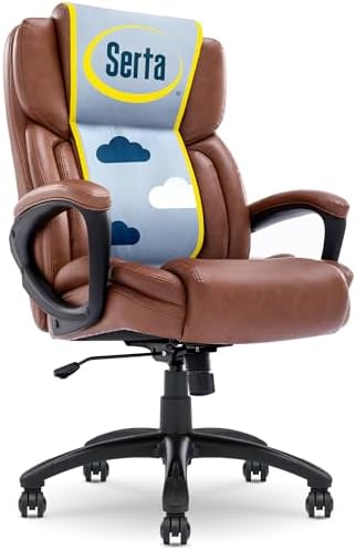 Serta Ergonomic Executive Office Chair with Lumbar Support, Leather Chair by Serta