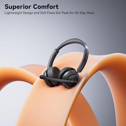 Wireless Headset with Mic for Work, Bluetooth Headset with Microphone AI Noise Cancelling & Mute Button, Wireless Headphones with Mic for Work/Home/Office/Call Center/PC/Laptop/Computer/Teams/Zoom - Image 5