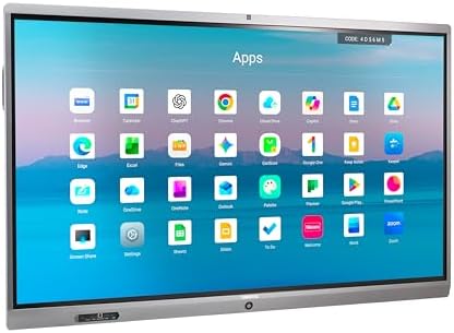 Innovo 75" Smart Interactive Whiteboard - 4K UHD Touch Screen Smart Board with Built-in 48MP AI Camera, Mic & Speakers, Android 14 OS, 8GB RAM & 128GB Storage, 20-Point Multi-Touch - Image 2