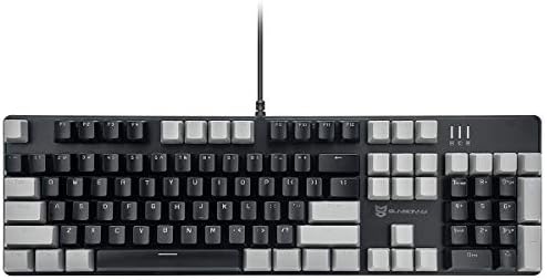 Merdia 104 Keys Full Size Mechanical PC Gaming Keyboard | Hot Swappable LED Backlit Light Up Wired Mechanical Computer Keyboards | Brown Switch US Layout Black & Grey Keycaps Keyboard for Gaming by Merdia