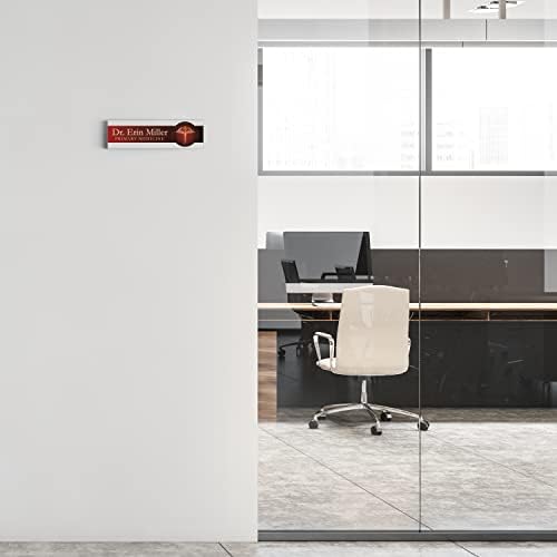 Artblox Personalized Office Desk Name Plate and Business Card Holder | Clear Acrylic Glass with Teak Wood Stand | Doctor Design Customized with Your Name and Credentials Office Desk Decor - Image 5