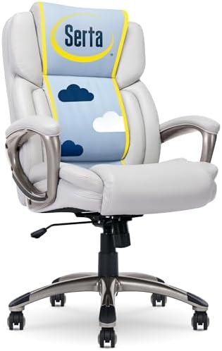 Serta Ergonomic Executive Office Chair with Lumbar Support, Leather Chair by Serta