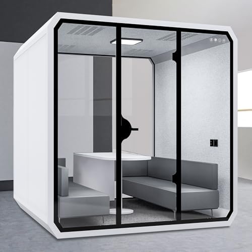 Office Pod Booth with Audio Privacy - Portable Sound Booth Includes Diamond Shaped Frame Design,Separate Room with Light,Fans, USB Port for Antrum Mastoideum Conference Room(85.51IN) by X-Comfot
