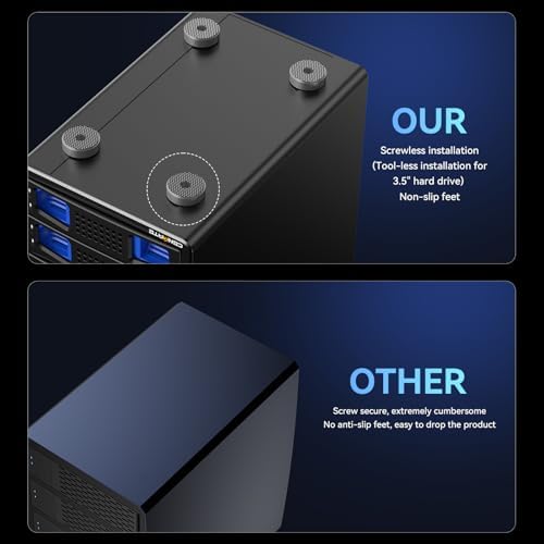 CENMATE Aluminum 12 Bay Hard Drive Enclosure with Cooling Fan for 2.5“/3.5" SATA HDD/SSD with USB A/C 3.0, Support Hot Swappable, Tool-Free HDD Enclosure, DAS(NO RAID/NAS) - Image 5