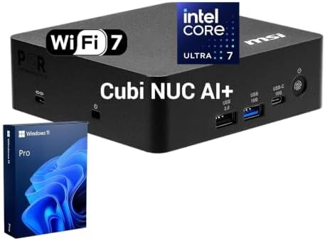 msi Cubi NUC AI+ Intel Core Ultra 7 355 Business Mini Desktop, 16GB + 512GB by Unknown