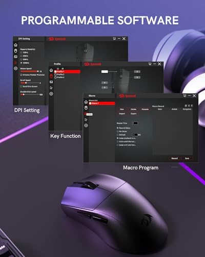 Redragon M821 Wireless Mouse Tri-Mode 54G Lightweight Black Silent Mice - Image 3