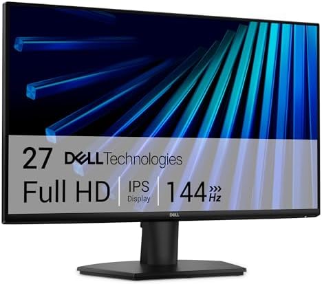 Dell 27 Monitor - SE2726H - 27-inch FHD (1920x1080) 144Hz 1ms Display, in-Plane Switching (IPS) Technology, AMD FreeSync™, TÜV 3-Star 2X HDMI, Tilt by Dell