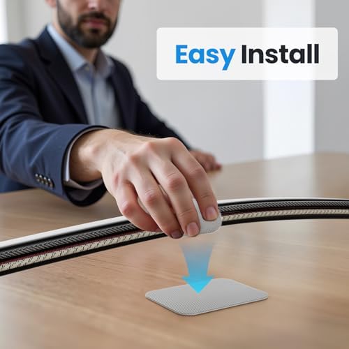 Cable Management Under Desk, 【Up to 15 Cord】【Enhanced Wire Holder】 Reusable Cord Organizer Holder, Adjustable Hook and Loop Cable Ties, Wire Clips Under Table Hider, 20 Pair(Grey) - Image 5