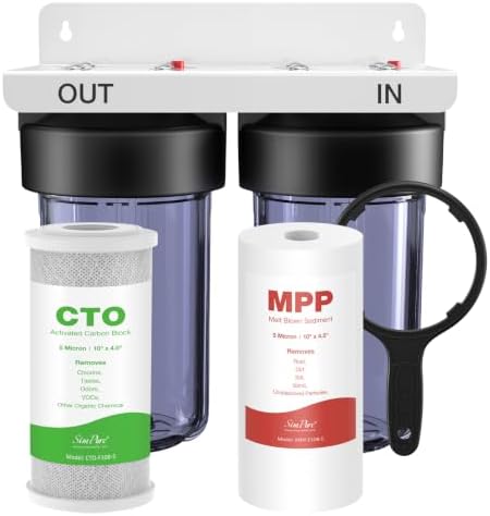 SimPure Whole House Water Filter System, 2 Stages Clear 10" x 4.5" by SimPure_Water