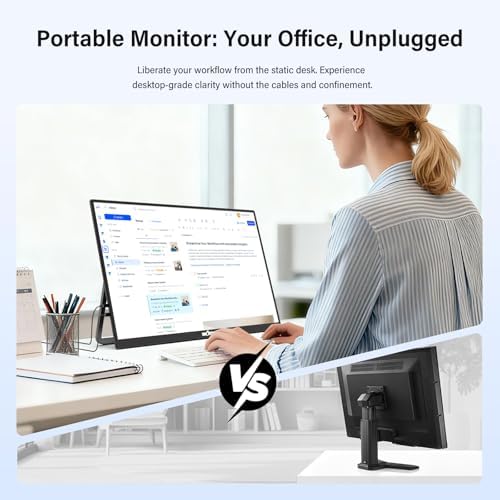 InnoView Large Portable Monitor 23.8inch FHD 1080P 100Hz USB-C,HDMI,DP Computer Display 100% sRGB 1500:1 Contrast Ratio IPS W/180°Adjustable DC Eyes Care Stand for Laptop PC MAC Phone PS4 Xbox Switch - Image 6