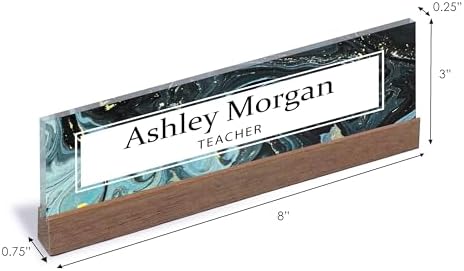 ARTBLOX Personalized Acrylic Desk Name Plate with Business Card Holder - Image 3