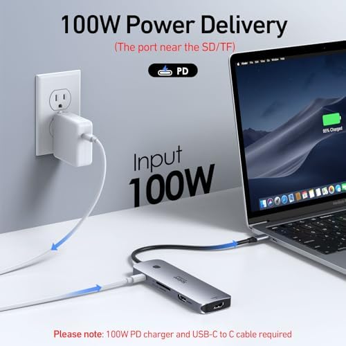 Selore USB C Docking Station Dual HDMI Monitor, USB C to Dual HDMI Adapter with 4K@60Hz HDMI, 100W PD, SD/TF, USB A&C 3.0 Ports, Laptop Docking Station for Dell XPS/HP/Lenovo/Surface/Yoga etc - Image 5