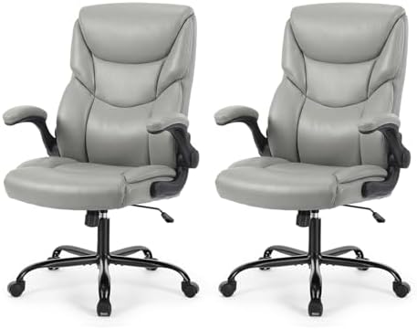 Sweetcrispy Office Chair Set of 2, Heavy Duty Desk Chair, PU Leather by Sweetcrispy