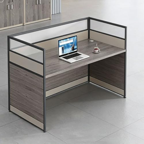 1-person Office Cubicle Desk Workstation w/Mute Privacy Panels, Rosewood by Nykto