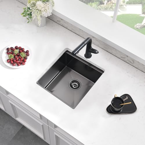Black Undermount Bar Sink, 12 x 15 Inch - Image 2