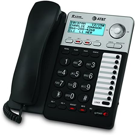 AT&T ML17929 2-Line Corded Speakerphone with Caller ID/Call Waiting, Black - Built-in Speakerphone, 3-Way Conferencing, Headset Compatible - Image 3