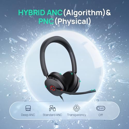 Yealink UH48 ANC Wired USB-C/A Headset,6 AI Noise-Canceling Microphones - Image 2