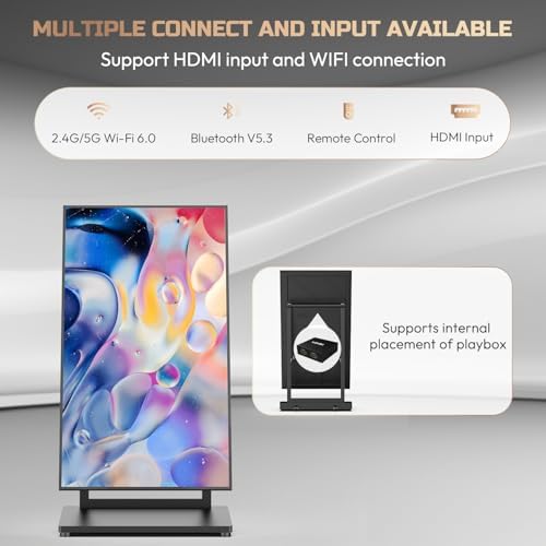 43" Digital Signage Display Kiosk, 4K UHD Anti-Glare LCD Advertising Screen, Portable Floor Standing Auto AD Player Android14 App-Based Control with USB/HDMI/WiFi, Bluetooth 5.3 - Image 2