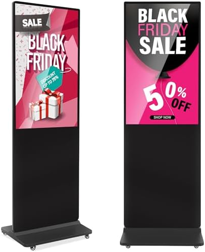 37 inch Indoor Digital Signage IPS Floor Standing Digital Kiosks Interactive Displays with WiFi HDMI/USB Input Auto AD Player, Android OS Black by Homepage