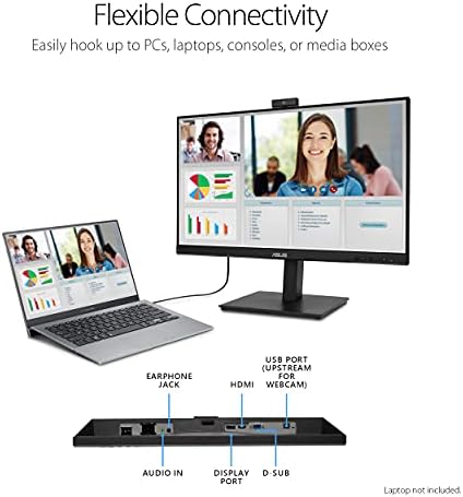 ASUS BE279QSK 27 Inch 1080P FHD Computer Monitor, Webcam, HDMI, DisplayPort - Image 4