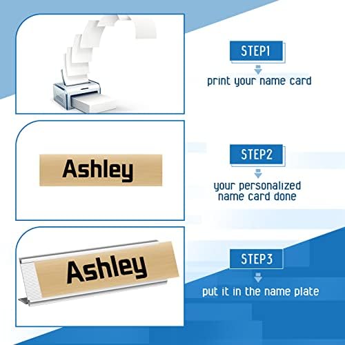 LEIFIDE 12 Pack 2x8 in Aluminum Name Plate Holder for Desk Office, Silver - Image 4