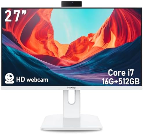 suevery 27" All-in-One Core i7 16GB DDR4 RAM Desktop Computer White by suevery
