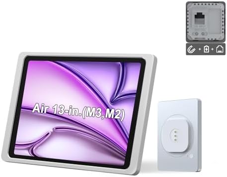 Magnetic Wall Mount with Charging Case A10 for iPad Air 13-Inch (M2). PoE and DC up to 18W Quick Charge, Strong Magnets, 360 Rotation by EMONITA