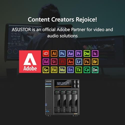 Asustor Lockerstor 4 Gen3 AS6804T, 4 Bay NAS, AMD Ryzen 3.8GHz Quad-Core, 16GB ECC DDR5, 4 M.2 NVMe Slots, Dual 5GbE & 10GbE Port, Network Attached Storage, Enterprise Grade for Enthusiasts(Diskless) - Image 4