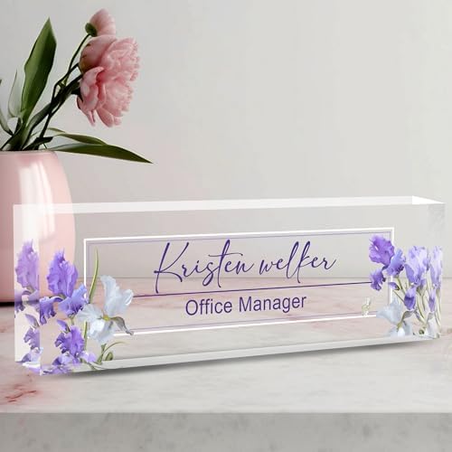 Name Plate for Desk Desk Name Plate Personalized, Office Desk Decor for Women & Men, Employee Appreciation Gifts The Office Gifts for Boss, Manager, Teacher, Nurse by AeekdookWoodenPuzzles