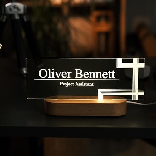 Personalized LED Desk Name Plate – Custom Office Name Sign - Image 2
