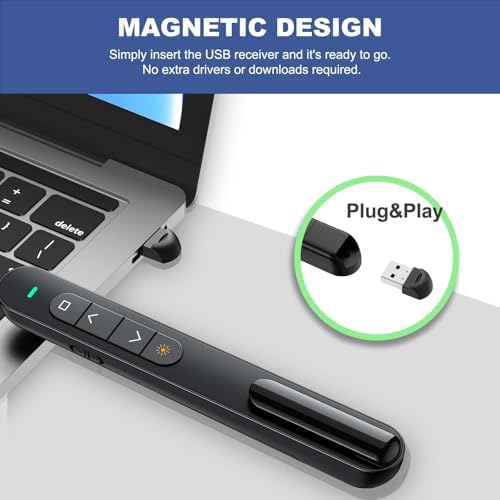 QUI Presentation Clicker with Volume Control, Wireless Presenter Remote - Image 4